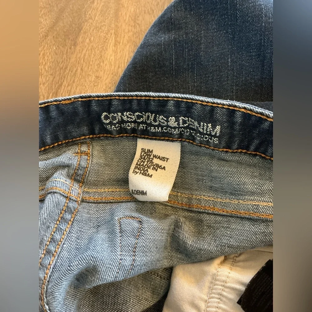 Conscious denim slim fit men’s jeans button fly